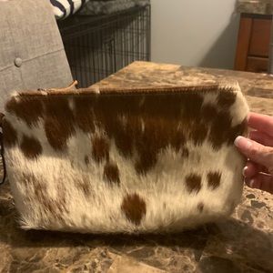 NWT Cow Light Brown Shaded Hairon Small Bag